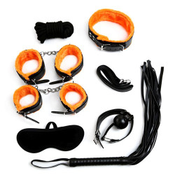 Generique Kit Bondage 7 Pièces Noir/Orange